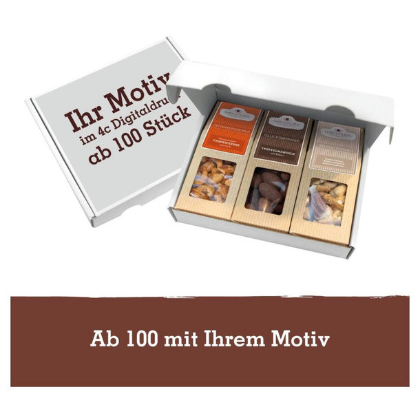Geschenkkarton mit 3 Premium Snacks