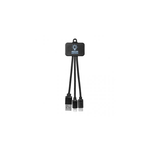 3-in-1 Ladekabel REFLECTS-TARRAGONAveredeltes Muster