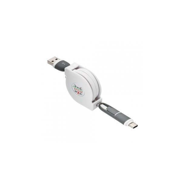 3-in-1 Ladekabel mit Aufroller REEVES-SNAKE