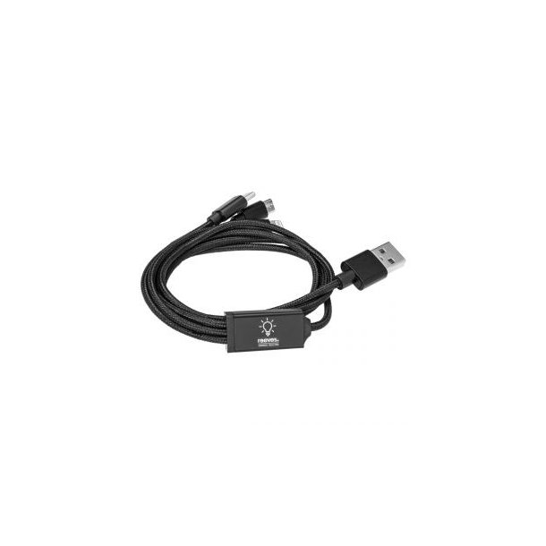 3-in-1 Ladekabel mit Beleuchtung REEVES-HAMPTONveredeltes Muster