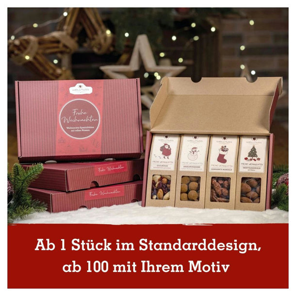 Geschenkkarton mit 4 Premium Snacks - Weihnachts-Edition