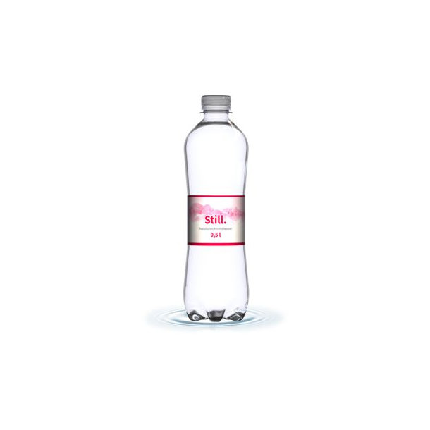 500 ml Mineralwasser "still" (Flasche "Slimline") - Smart Label (Export - Pfandfrei)
