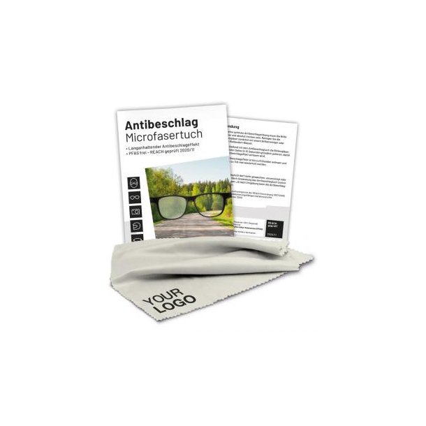 Antibeschlag-Microfasertuch grau 17x14 cm, All-Inklusive-Paket
