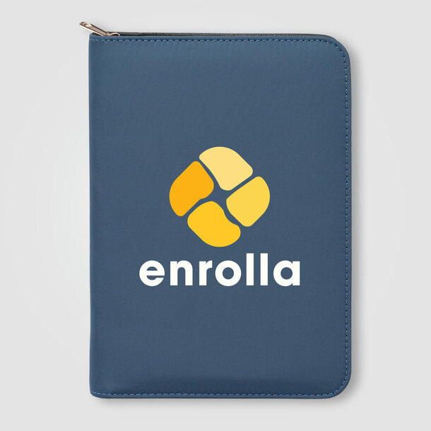 Auric Recycled Polyester Gold Zipper Portfolio - A5