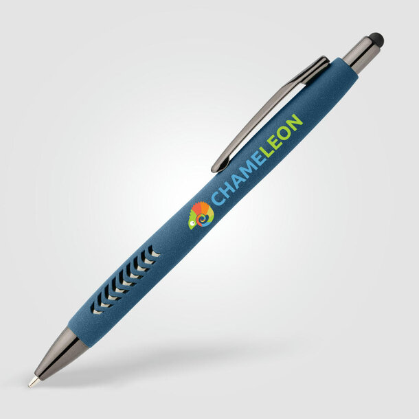 Avalon Kugelschreiber mit Stylus in Steinoptik aus recyceltem Kunststoff 