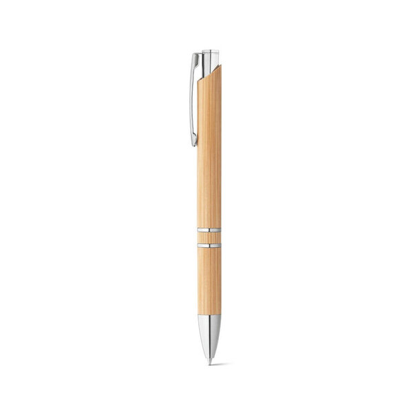 BETA BAMBOO. Kugelschreiber aus Bambus mit Clip und Details aus Metall