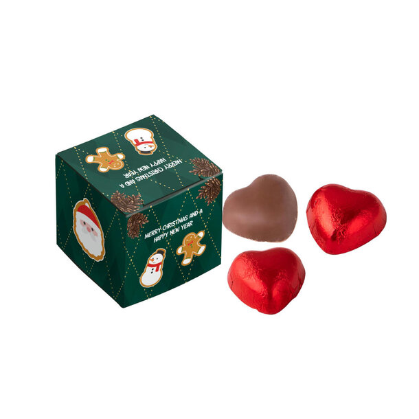 Box mit 3 Schokoladenherzen