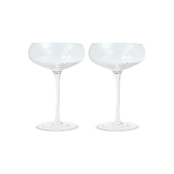 Byon Opacity 2er-Set Sektgläser mit stilvollem Glasmuster 300ml