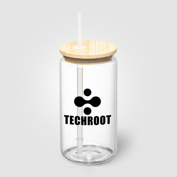 Cádiz Glasbecher mit Bambusdeckel - 500 ml