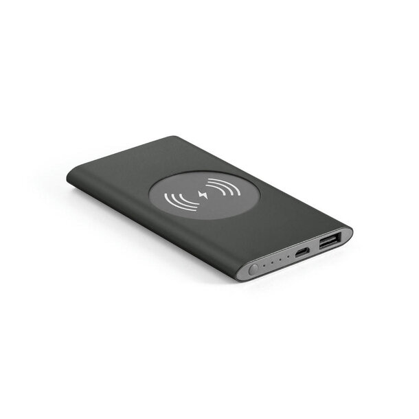 CASSINI. Powerbank 4\'000 mAh mit 5W wireless Ladegerät aus Recyceltes Aluminium (100 % rAL)