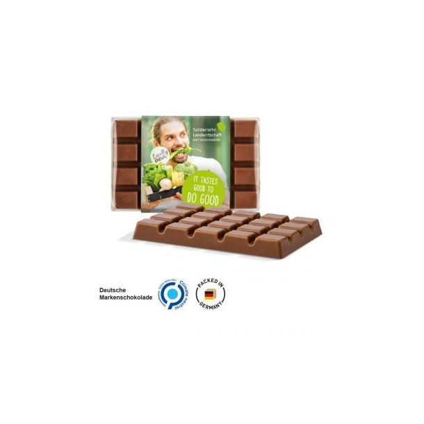 Design Schokolade aus weißem Papier Deutsche Markenschokolade, Alpenvollmilch