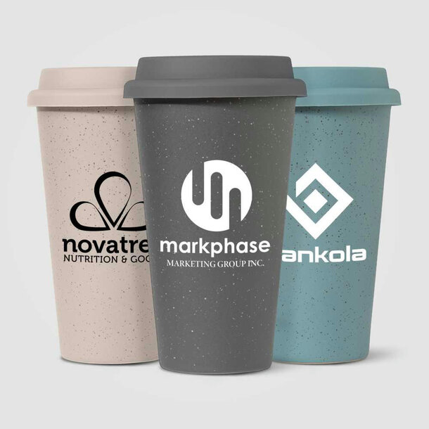 Equator - 265 ml Keramikbecher mit Silikon-Deckel - Doppelwandig