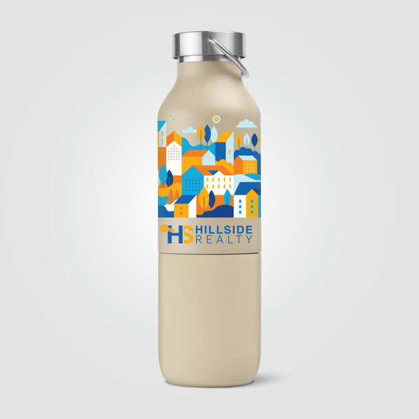 Freya Duo - 2-in-1 590 ml Recycling-Edelstahlflasche - Doppelwandig mit 325 ml Becher