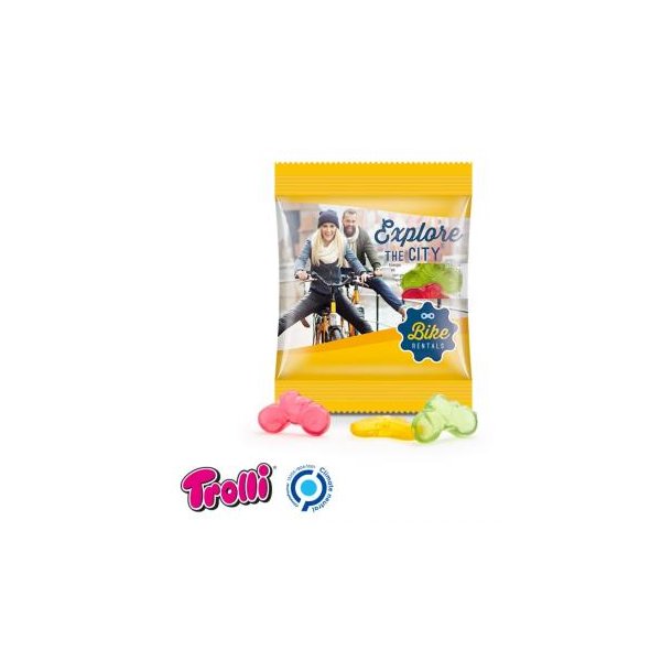 Fruchtgummi Minitüte 10g, "Fahrrad", transparent