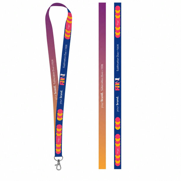 Gedrucktes Muster von Lanyard SUBLIMATION Long II (20 mm) aus Polyester