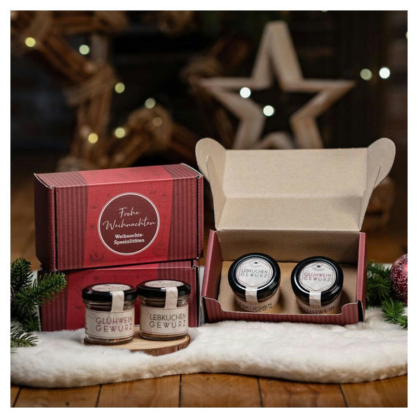 Geschenkkarton mit 2 Weihnachts-Spezialitäten im Glas