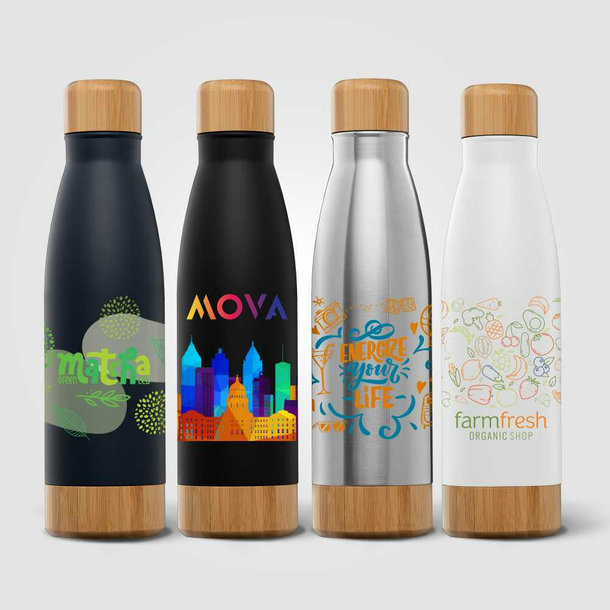 Ibiza Bamboo - 650 ml Edelstahlflasche - Doppelwandig