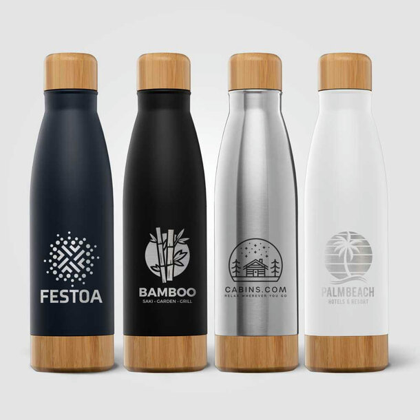 Ibiza Bamboo - 650 ml Edelstahlflasche - Doppelwandig