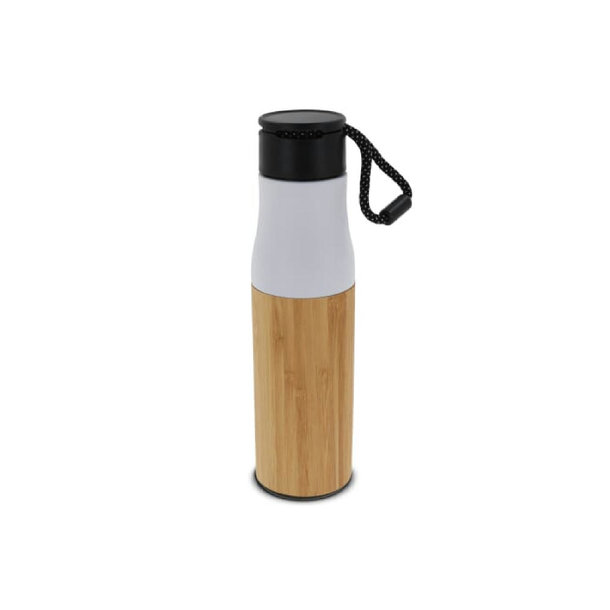 Isolierflasche Bambus mit Trageschlaufe 500ml