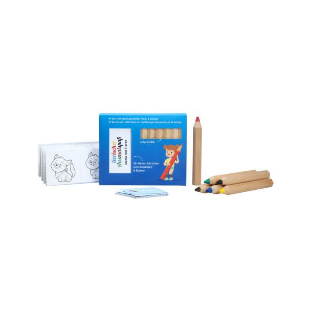 JUMBO Buntstifte Set mit Memo-Kärtchen, inkl. 4c Rundumdruck