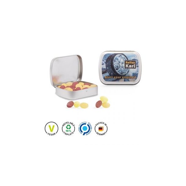 Klappdose Fruchtmix, Druck, blank