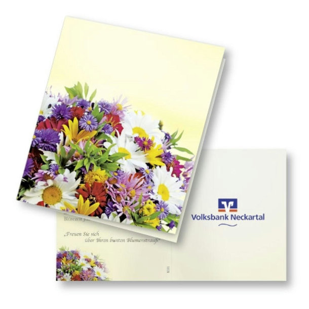 Klappkärtchen Bunte Blumenwelt