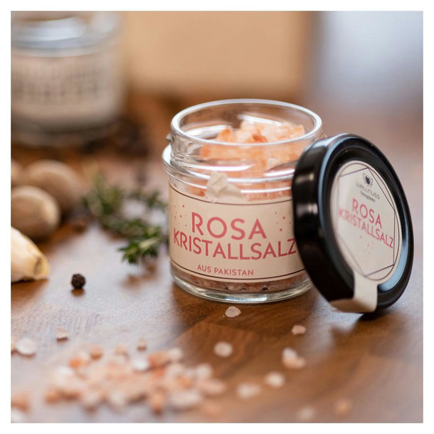 55 g Kristallsalz hell rosa im Glas
