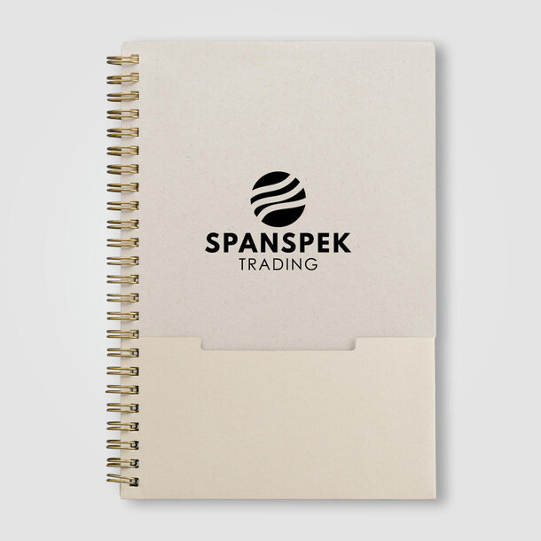Lino Notizbuch mit Spiralbindung, vertikaler Tasche und FSC-Papier - A5