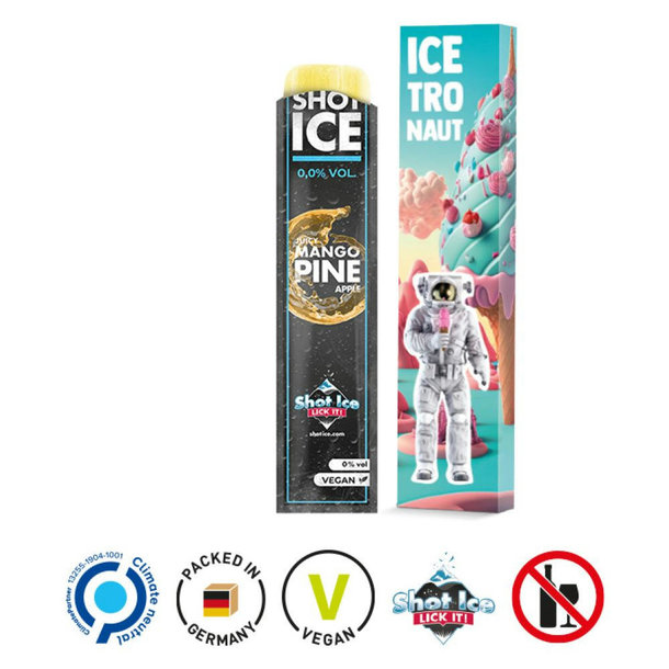 Long Box mit einem Wassereis zum Selbsteinfrieren, Marke Shot Ice, in verschiedenen Sorten, ohne und mit Alkohol (10,5% vol)
Exclusiv nur bei uns im Werbemittelbereich!