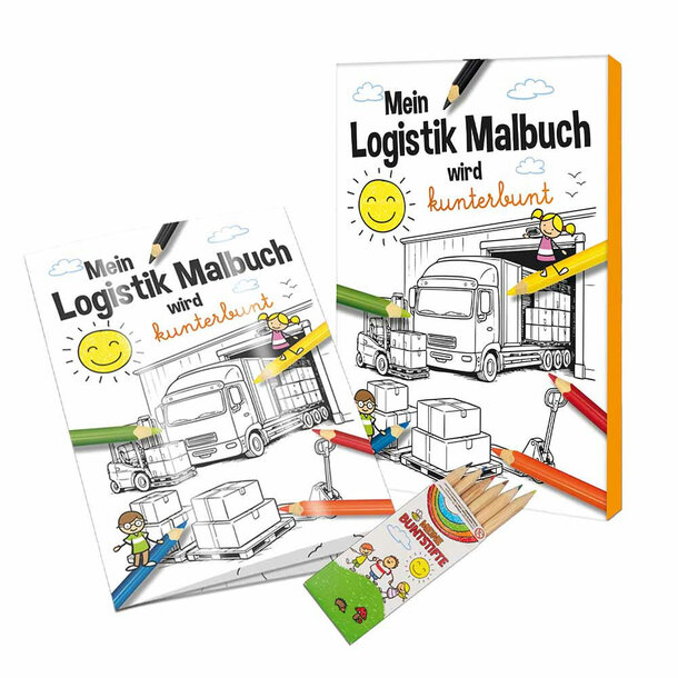 Malbuch / Mal-Set A6 - Logistik - Malset neutral