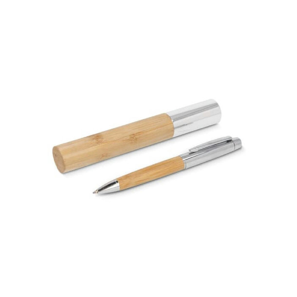 Metallkugelschreiber Bambus im Köcher