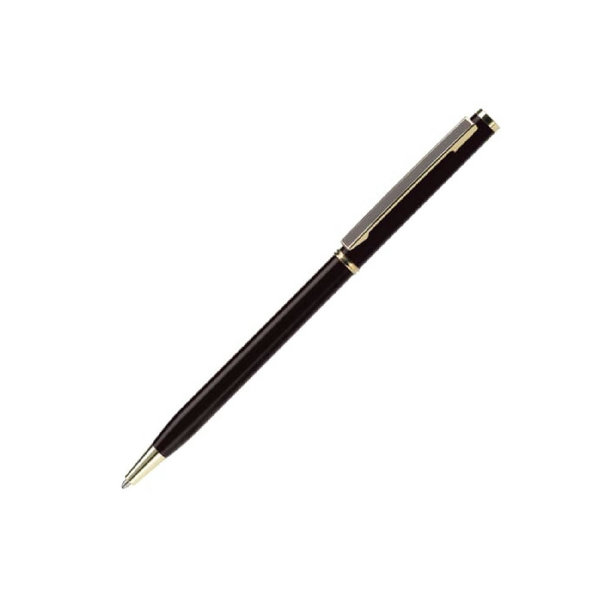 Metallkugelschreiber Slim mit Gold Applikation