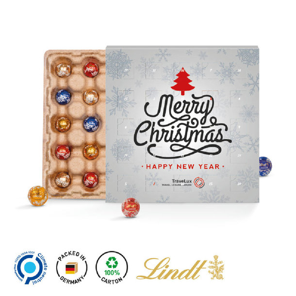 Mini Kugeln Adventskalender Vollkartonhülle, Papierblister