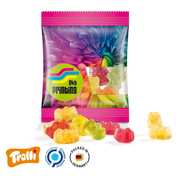 Minitüte, 84x70mm Folie, transparent Trolli Premium Bärchen, bunt gemischt