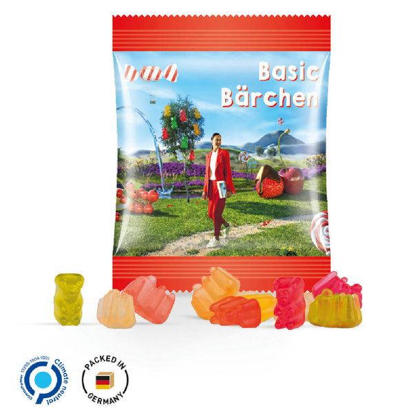 Minitüte, 84x70mm Folie, weiß Basic Bärchen mini, Standard bunt gemischt