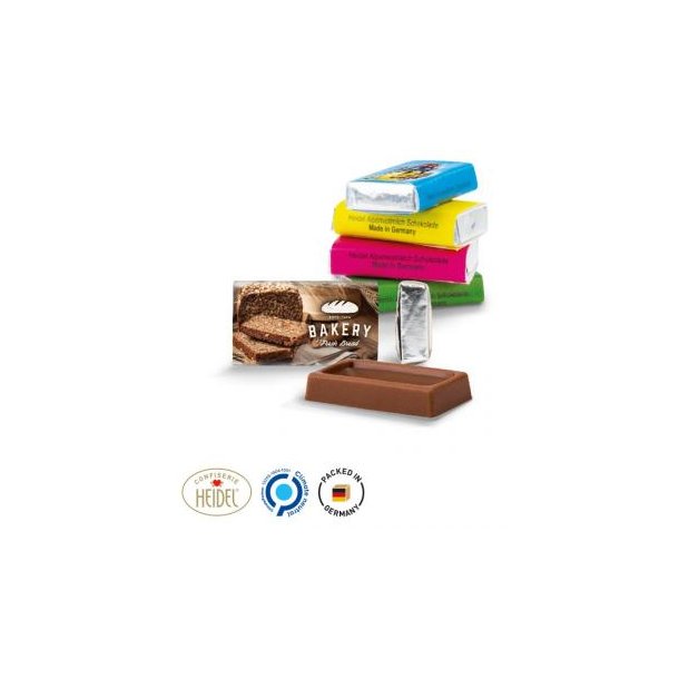 Napolitain aus weißem Papier Heidel Alpenvollmilch Schokolade
