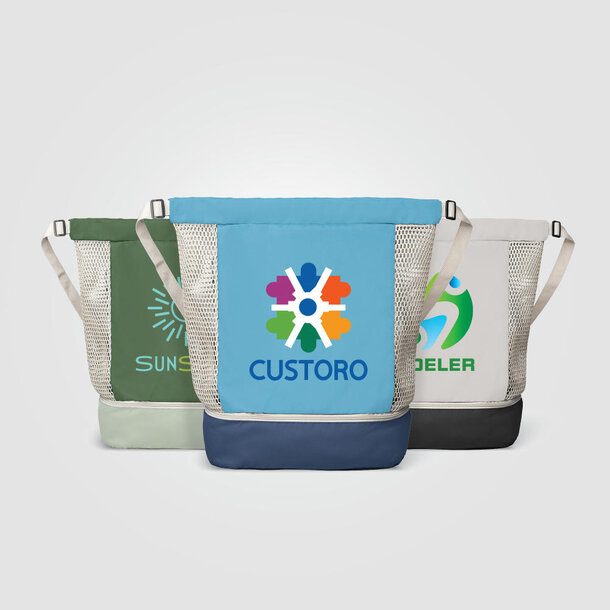 Neri Rucksack mit Kordelzug aus recyceltem Netzgewebe - 45 L