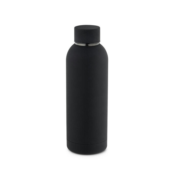 ODIN. Trinkflasche aus Edelstahl (36% recycelt) (550 mL) mit gummierter Oberfläche