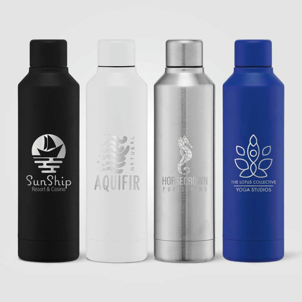 Olympus - 500 ml Edelstahlflasche - Kupferbeschichtet & Doppelwandig mit Drehverschluss