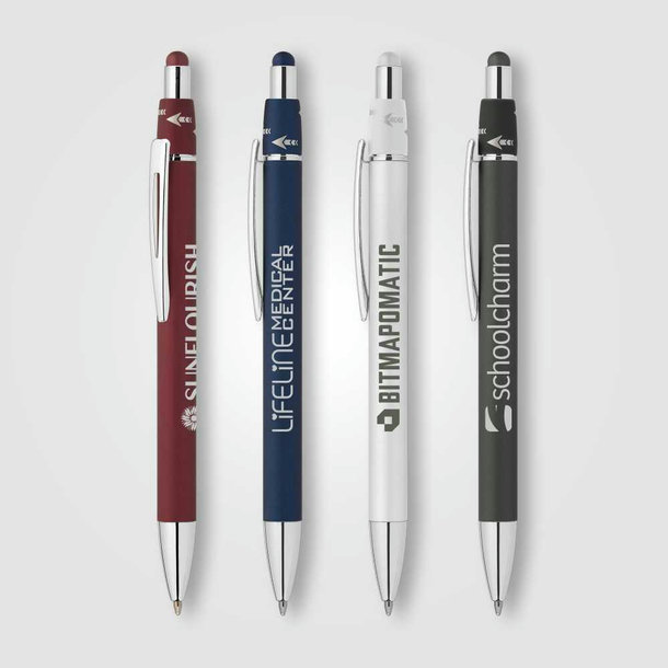 Orbit Spinner Verchromter Metallkugelschreiber mit Stylus