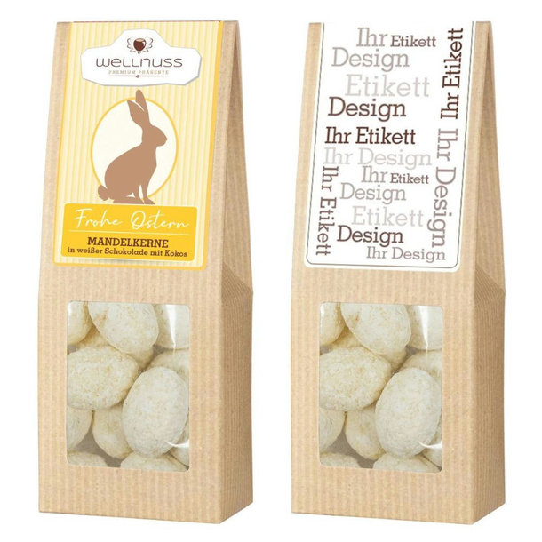 Oster-Edition - Faltschachtel - Kokosmandeln in weißer Schokolade