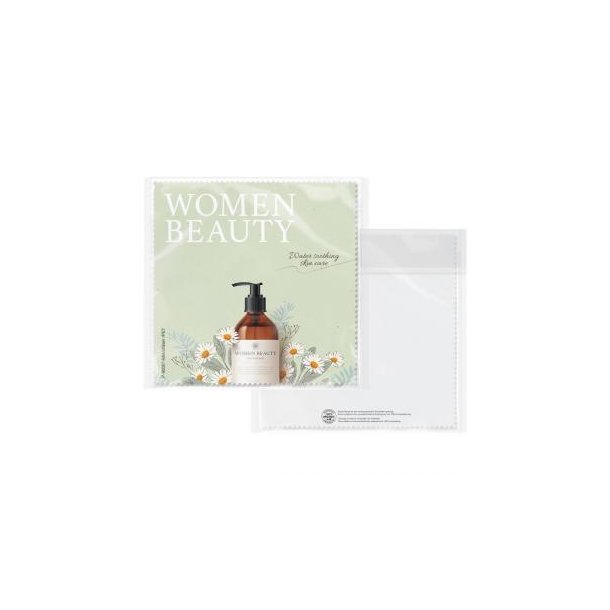 POLYCLEAN rPET Brillenputztuch 20x20 cm im Cellulosebeutel, All-Inclusive-Paket