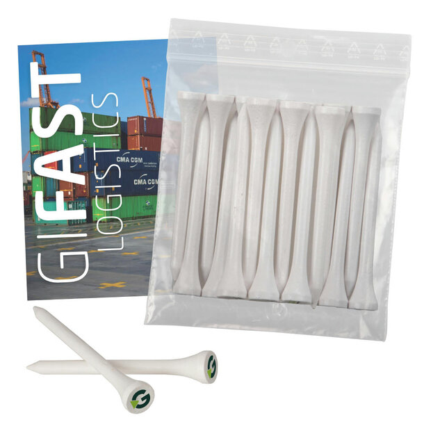 Polybag mit 20 tees 70mm und Karte