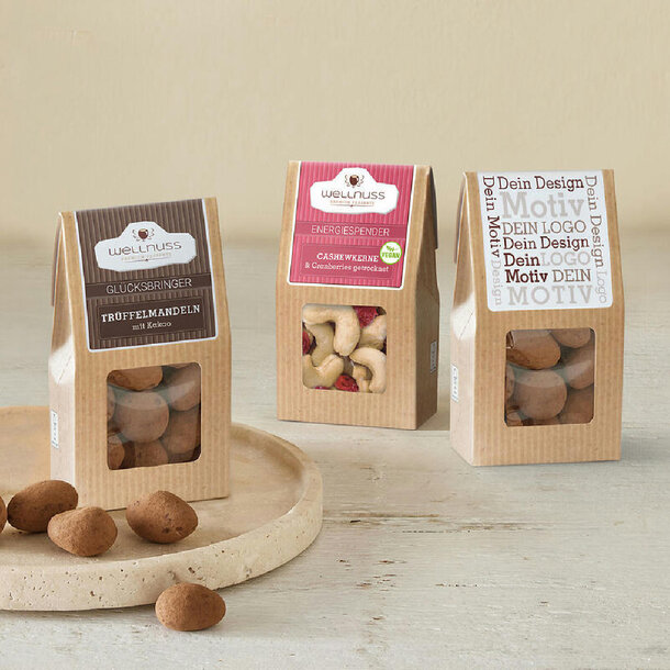 Premium Snacks in der Mini-Faltschachtel