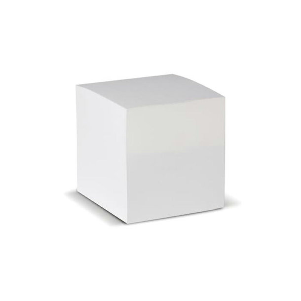 Quadratischer Zettelblock weiß 9x9x9cm