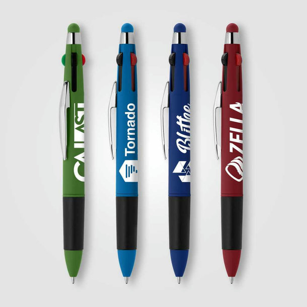 Quattro Softy Multi-Tinten Kugelschreiber - m/Stylus