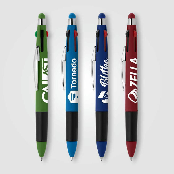 Quattro Softy Multi-Tinten Kugelschreiber - m/Stylus