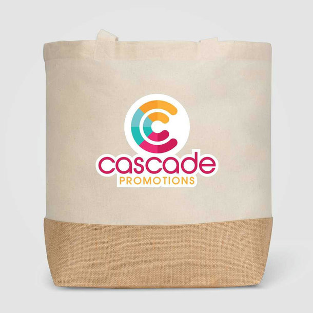 Rio™ Shopper Tote Bag - 5 oz. Recycled Cotton Blend with Jute