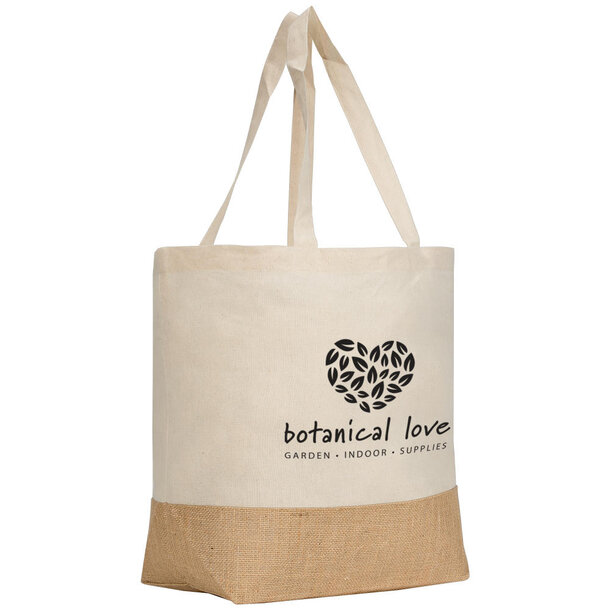 Rio™ Recycelte Baumwolle und Jute Einkaufstasche (140 g/m²)