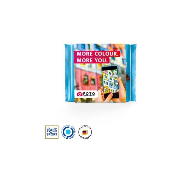 Ritter SPORT 100g mit Werbeschuber, Alpenmilch